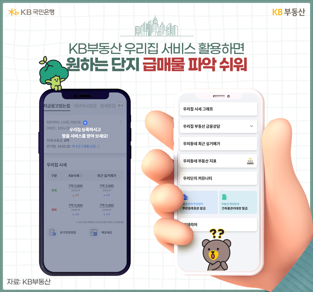 KB부동산의 우리집 서비스를 활용하면 원하는 단지의 급매물 파악이 쉬워진다.