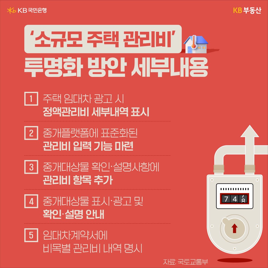 정부가 관리비 깜깜이 부과 해결방안으로 내놓은 '소규모 주택 관리비 투명화 방안'의 세부 내용을 설명하고 있다.
