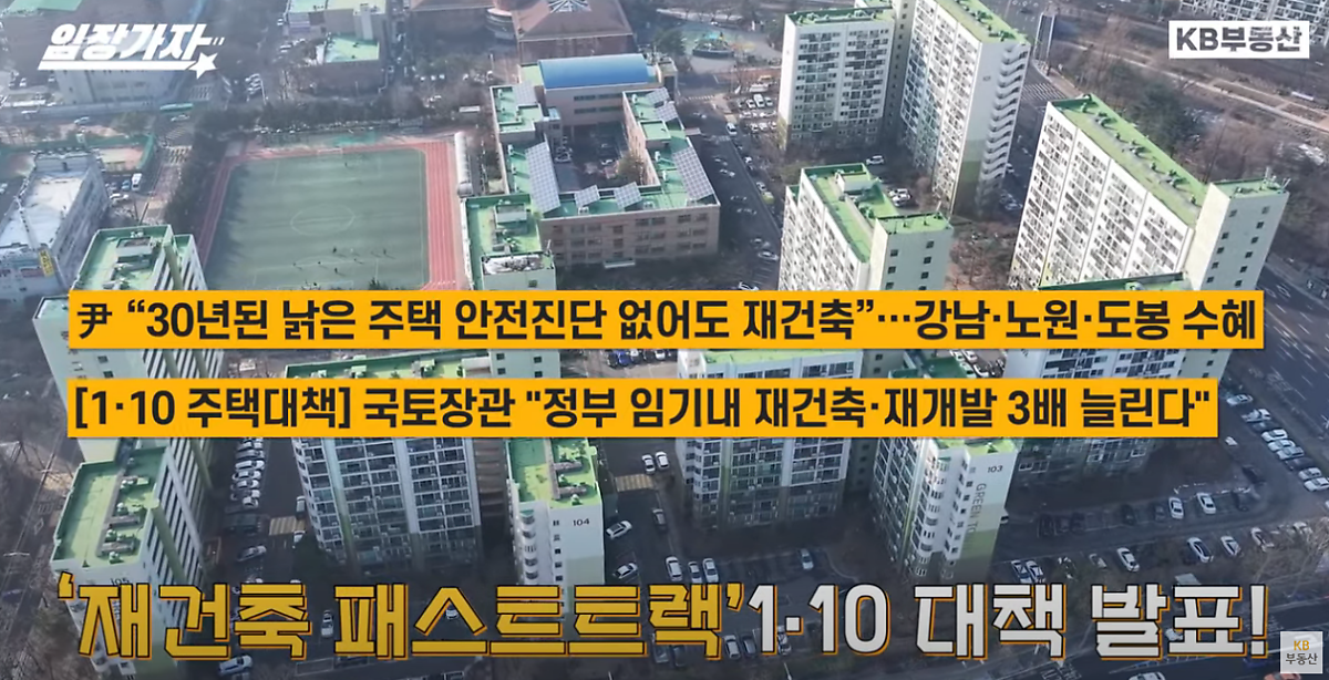 '1.10부동산대책', 재건축 '패스트트랙' 절차 도입을 나타내는 이미지.