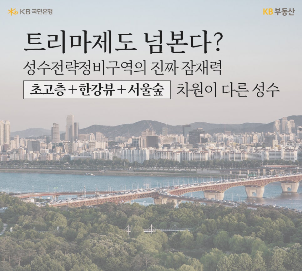 트리마제도 넘본다라는 제목과 더불어 '한강주변' 다리와 수많은 '아파트'의 모습을 보여주고 있다.