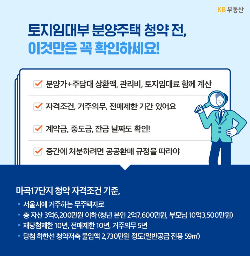 '청약 전 확인해야 할 자격 조건, 거주 의무, 전매 제한 기간 및 자금 계획 수립의 중요성을 강조'하는 이미지다.