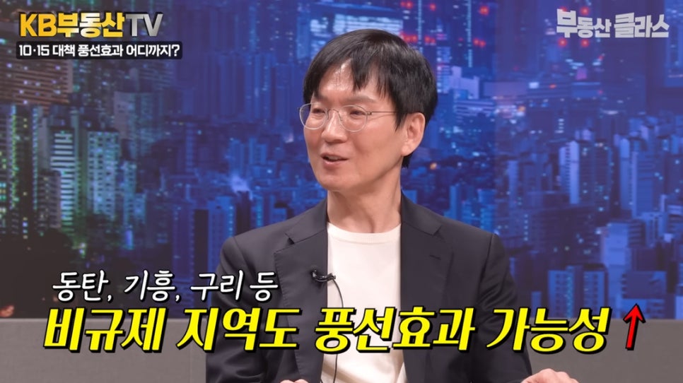 '동탄, 기흥, 구리 등 비규제 지역도 풍선효과 가능성 ↑' 아직 규제 밖에 있는 지역은 직접적인 풍선효과의 수혜 가능성이 더 크다고 설명하는 고준석 대표의 모습이다.