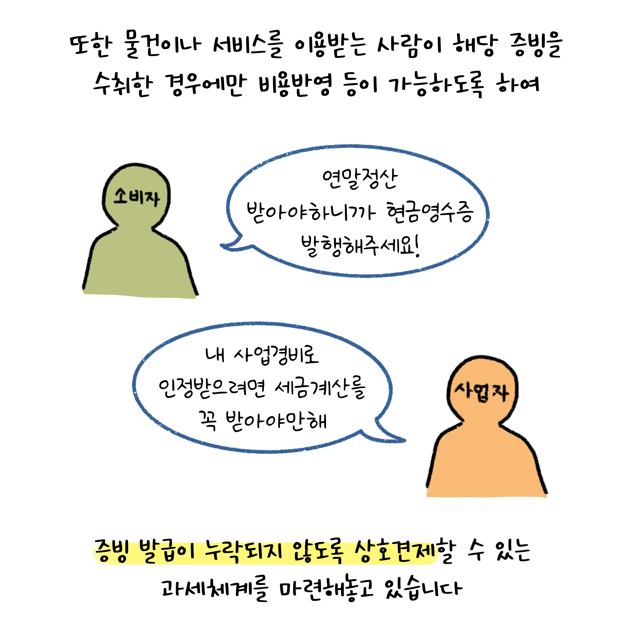 증빙 발급이 누락되지 않도록 상호견제할 수 있는 과세체계