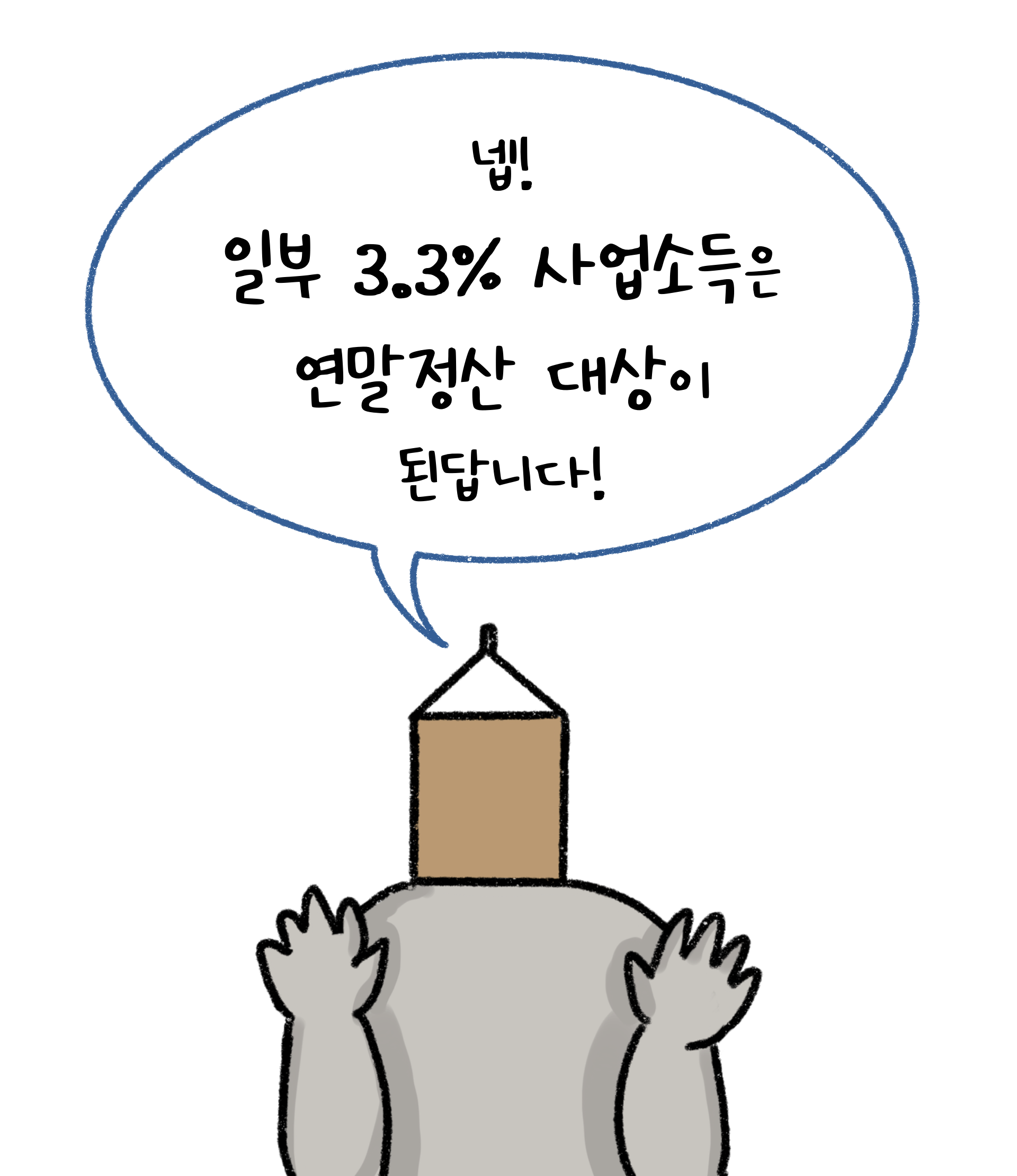 일부 '3.3%' '사업소득'은 '연말정산' 대상이 된다고 설명하고 있다.