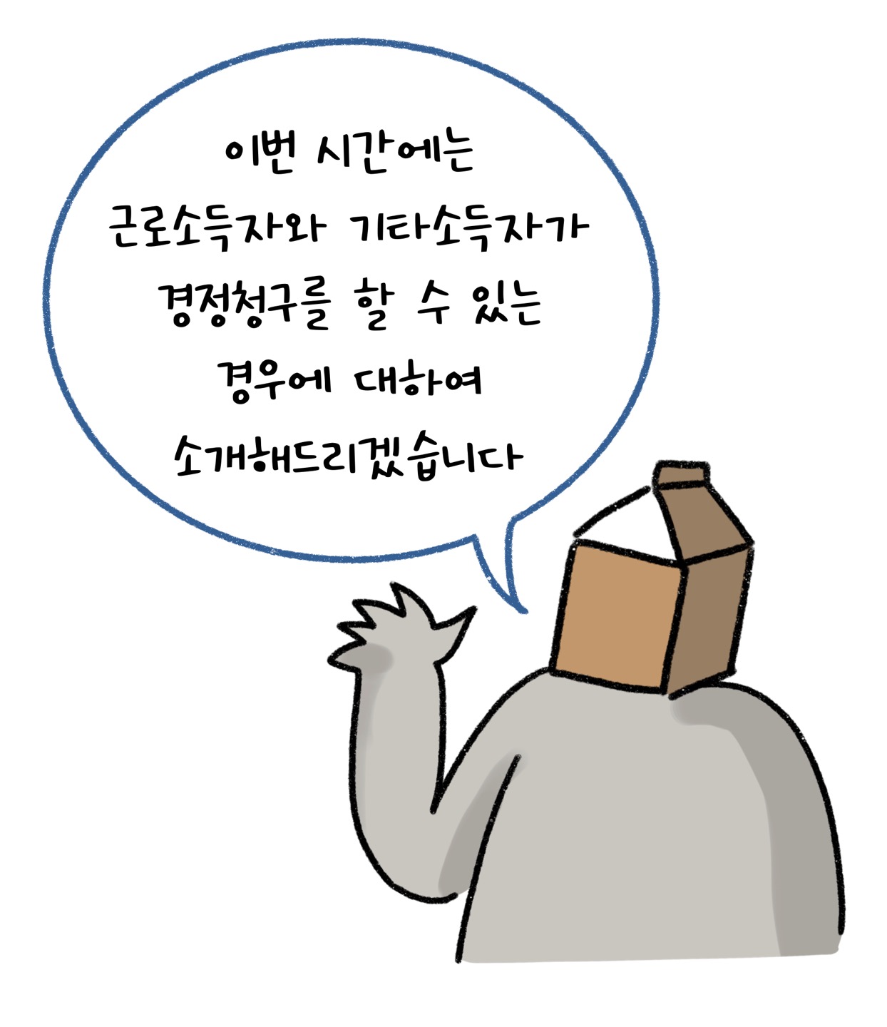 '근로소득자'와 '기타소득자'가 '경정청구'를 할 수 있는 경우에 대해 설명하려는 모습이다.