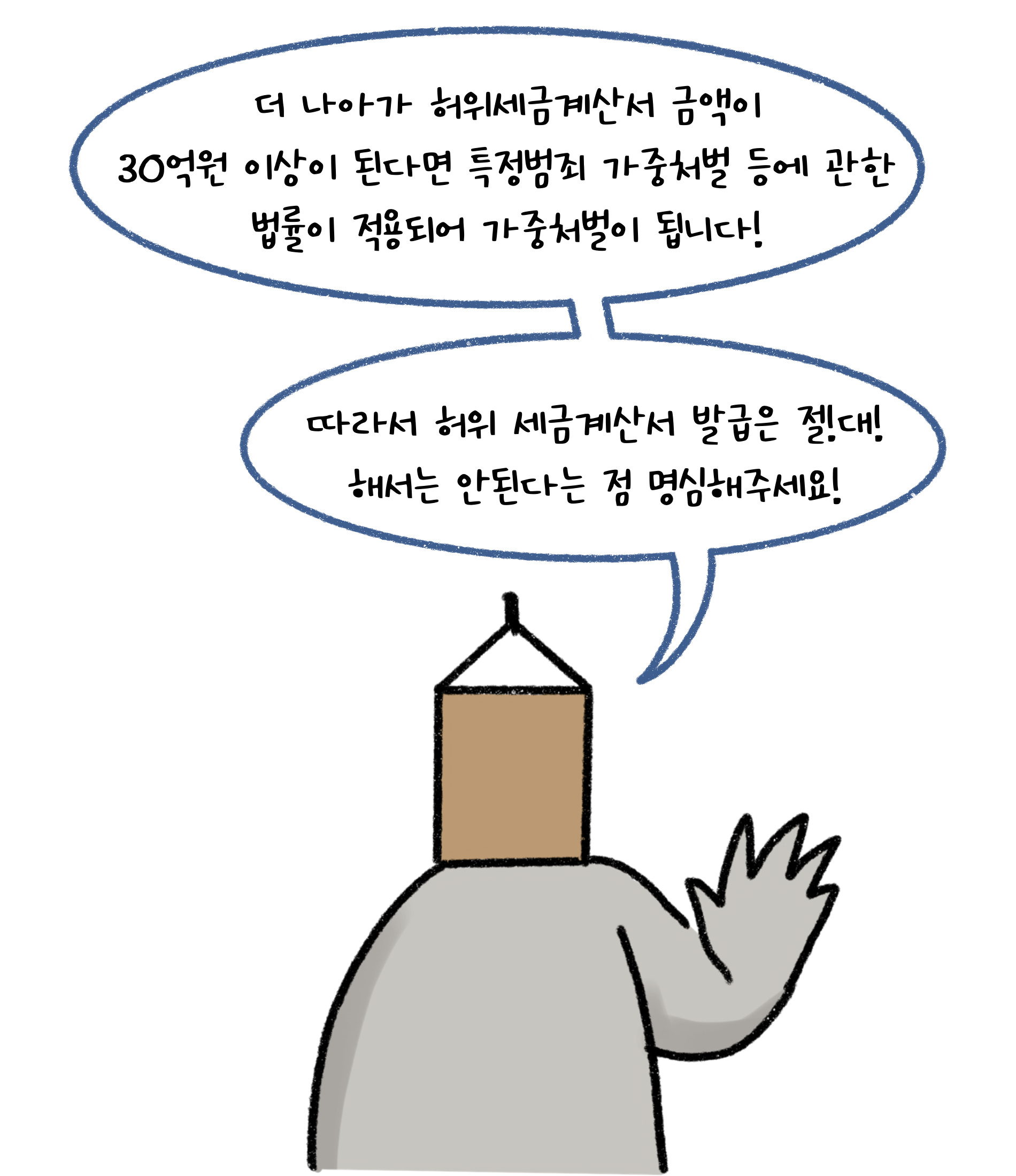 더 나아가 '허위세금계산서' 금액이 30억원 이상이 된다면 특정범죄 가중처벌 등에 관한 법률이 적용되어 가중처벌이 됩니다. 따라서 허위 세금계산서 발급은 절대해서는 안된다는 점 명심해주세요.
