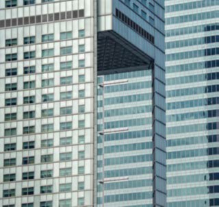 '빌딩'이 그려진 이미지. '창문'이 굉장히 많다. '파란색'배경이다.