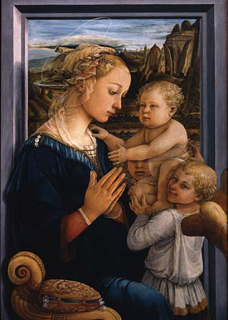 스승 프라 필리포 리피가 그린 ‘성모자와 두 천사(Madonna col Bambino e due angeli)’이다.