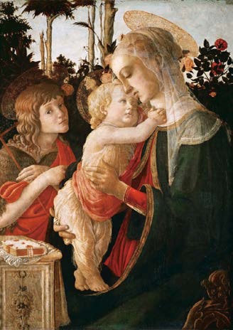 보티첼리가 그린 '어린 성 세례 요한과 함께 있는 성모자(Madonna and Child with the Young St. John the Baptist)'이다.