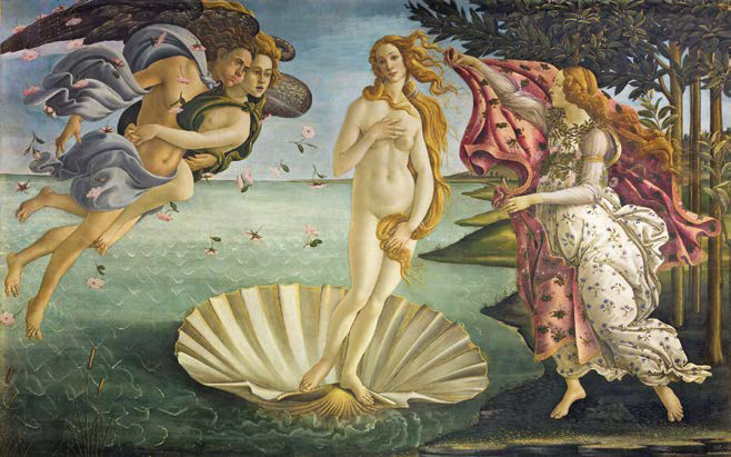보티첼리가 그린 '비너스의 탄생(The Birth of Venus)'이다.