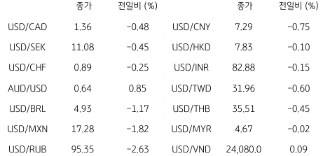 글로벌 주요 통화 동향