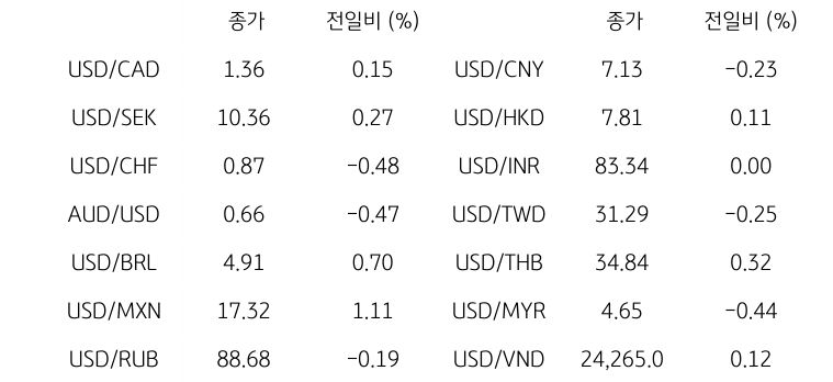 글로벌 주요 통화 동향