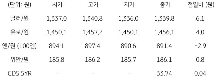 국내 외환 시장 동향