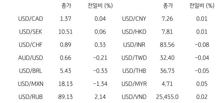 글로벌 주요 통화 동향