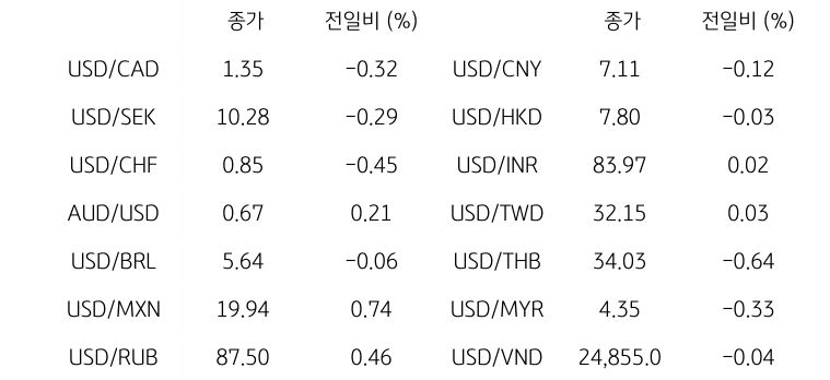 글로벌 주요 통화 동향