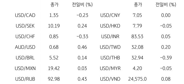 글로벌 주요 통화 동향