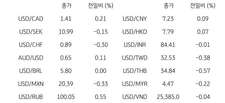 글로벌 주요 통화 동향