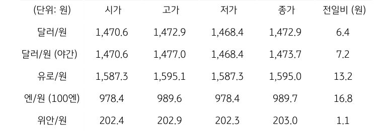 국내 외환 시장 동향