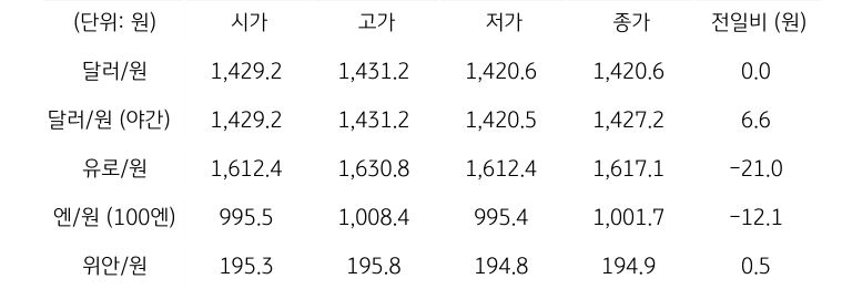 국내 외환 시장 동향