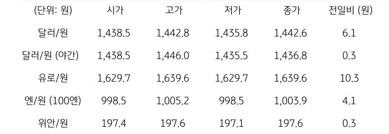 국내 외환 시장 동향