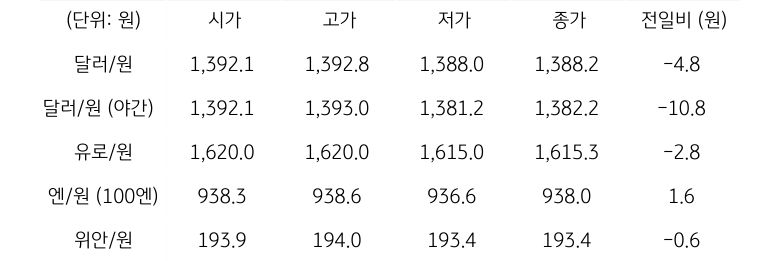 국내 외환 시장 동향