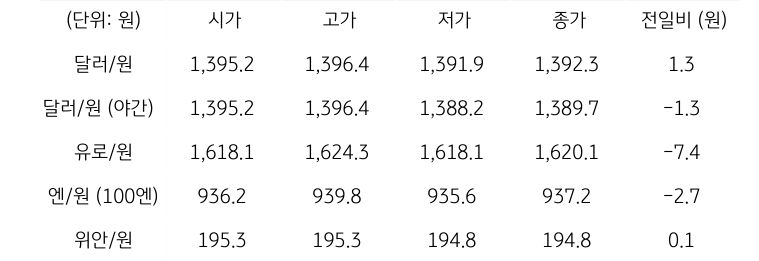 국내 외환 시장 동향