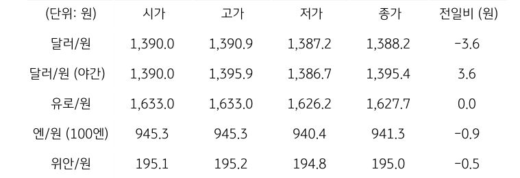 국내 외환 시장 동향