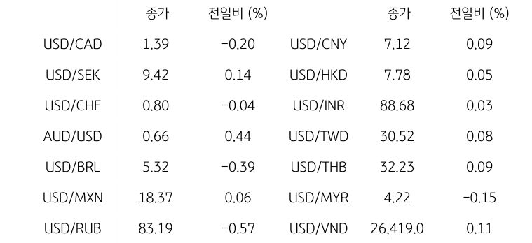 글로벌 주요 통화 동향