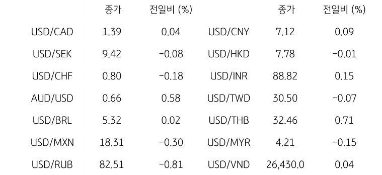 글로벌 주요 통화 동향