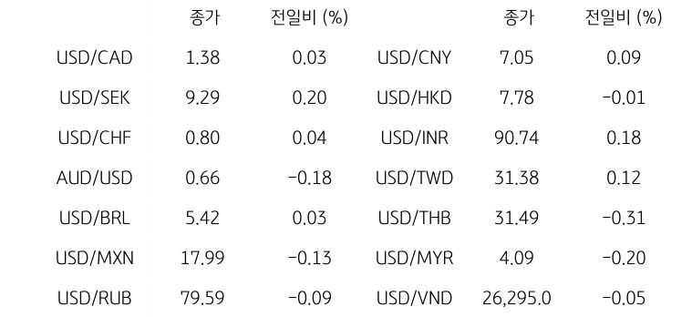 글로벌 주요 통화 동향