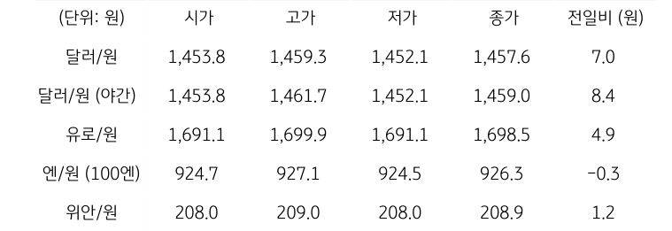 국내 외환 시장 동향