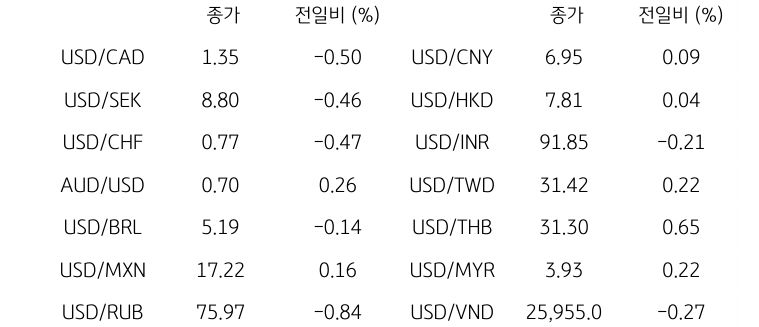 글로벌 주요 통화 동향