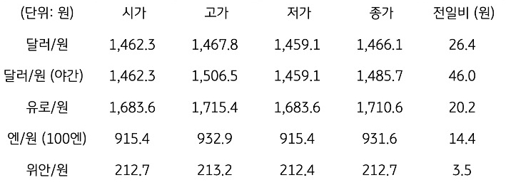 국내 외환 시장 동향