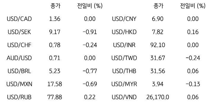 글로벌 주요 통화 동향