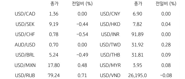 글로벌 주요 통화 동향