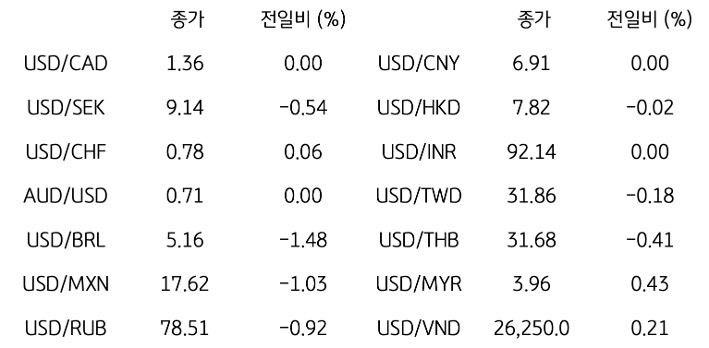글로벌 주요 통화 동향