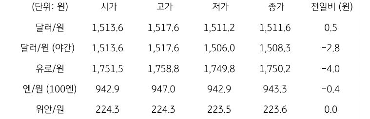 국내 외환 시장 동향