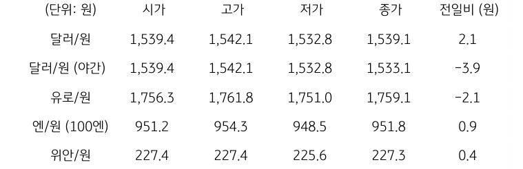 국내 외환 시장 동향