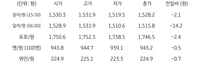 국내 외환 시장 동향