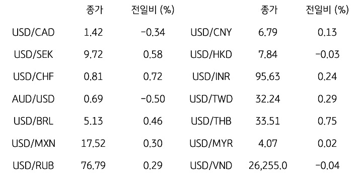 글로벌 주요 통화 동향