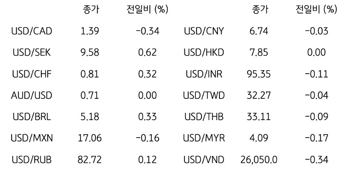 글로벌 주요 통화 동향