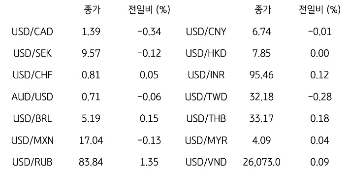 글로벌 주요 통화 동향