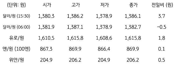 국내 외환 시장 동향