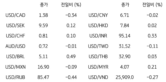 글로벌 주요 통화 동향