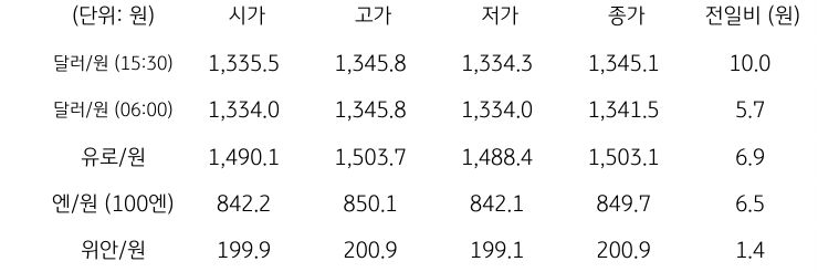 국내 외환 시장 동향