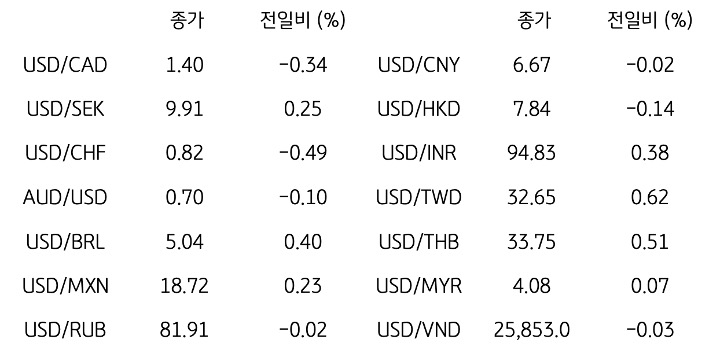 글로벌 주요 통화 동향