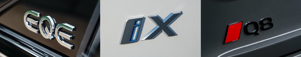 '시작 가격'은 'EQE SUV 8만6,810유로(1억2,040만 원)', 'iX 7만7,300유로(1억720만 원)', 'Q8 e-트론 7만4,400유로(1억310만 원)'임.