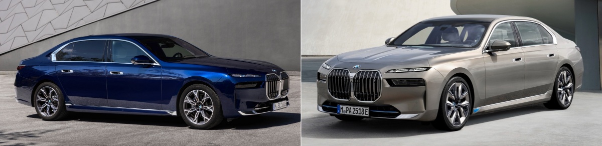'BMW' 7시리즈의 '내연기관'과 '전기' 모델링 사진. 내연기관과 전기 모델의 디자인과 기능이 비슷하면, 파워트레인만 고르면 해결된다.