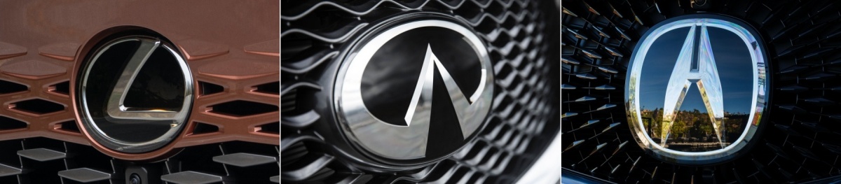 벤츠, BMW, 아우디의 엠블럼 이미지.