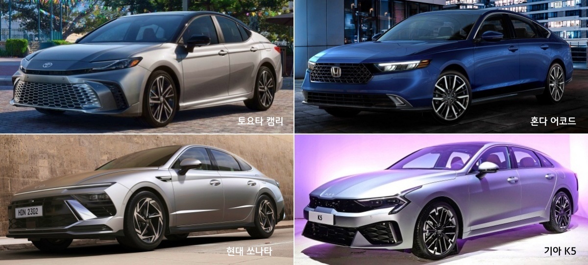 국내에서 토요타 캠리의 경쟁은 한동안 모호한 관계를 유지했습니다. 중형 세단이어서 현대 쏘나타 또는 기아 K5와 경쟁 관계이지만, 수입차이다 보니 가격대가 높아서 그랜저와 영역이 겹치기도 하죠. 하지만 국산차 가격도 오르고 신형 그랜저가 고급화되면서, 이제는 캠리도 국산 중형 세단과 급이 맞아떨어집니다. 